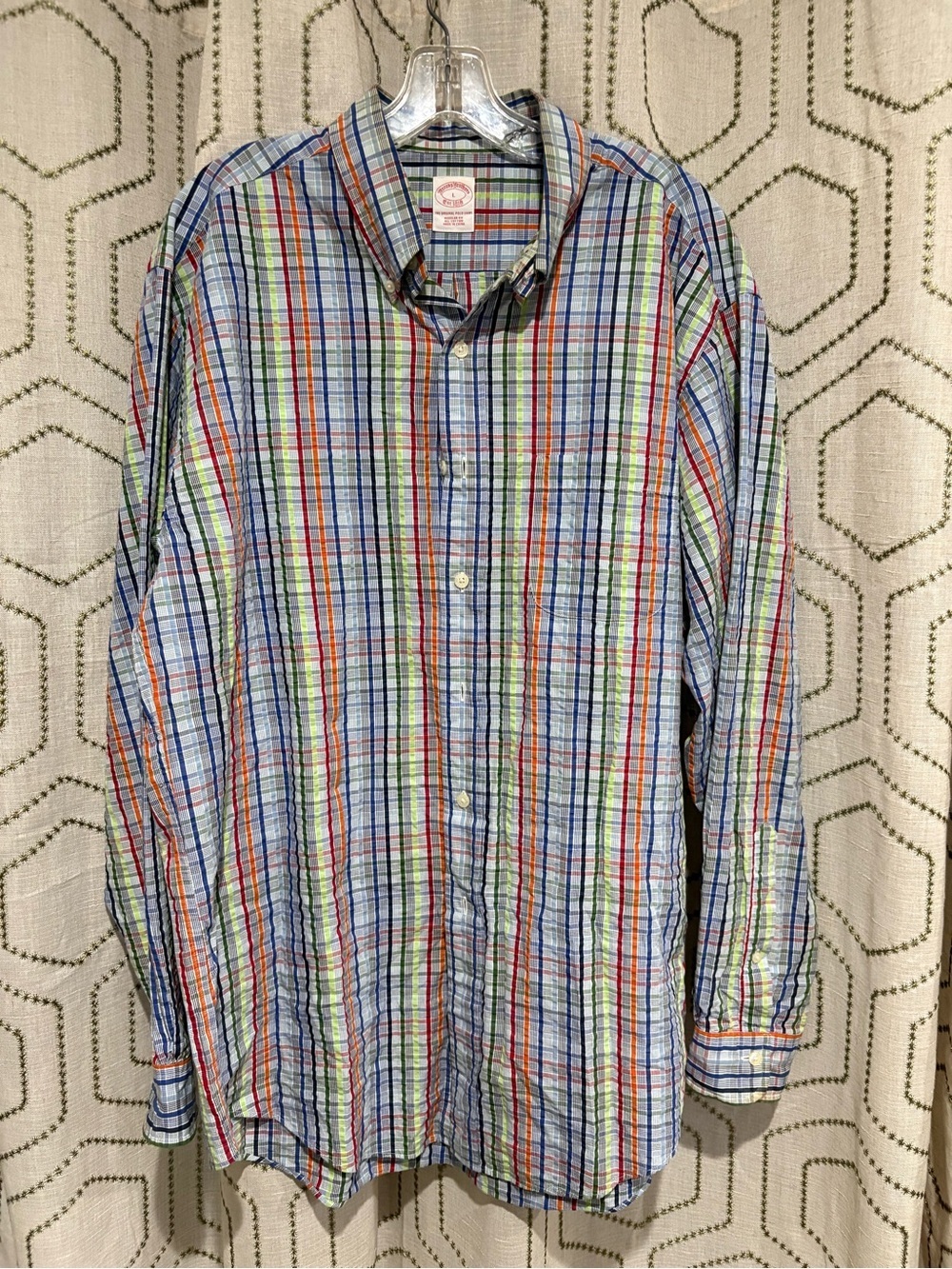 Brooks Brothers Multicolor Plaid Polo Shirt Large